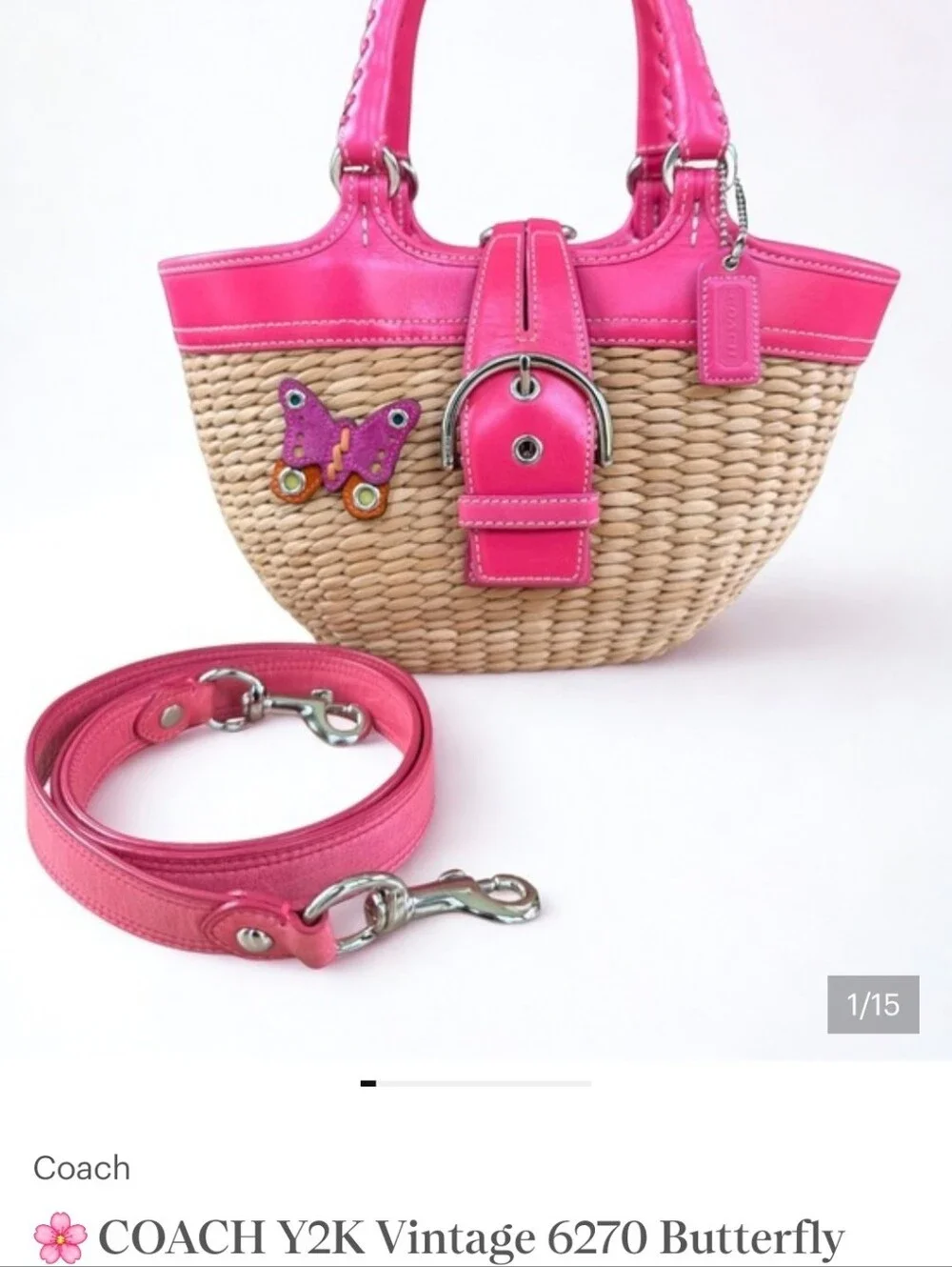 Coach Leather Butterfly Hangtag Bag